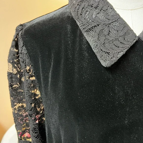 Draper James Black Dress with Lace Sleeves - Picture 6 of 11